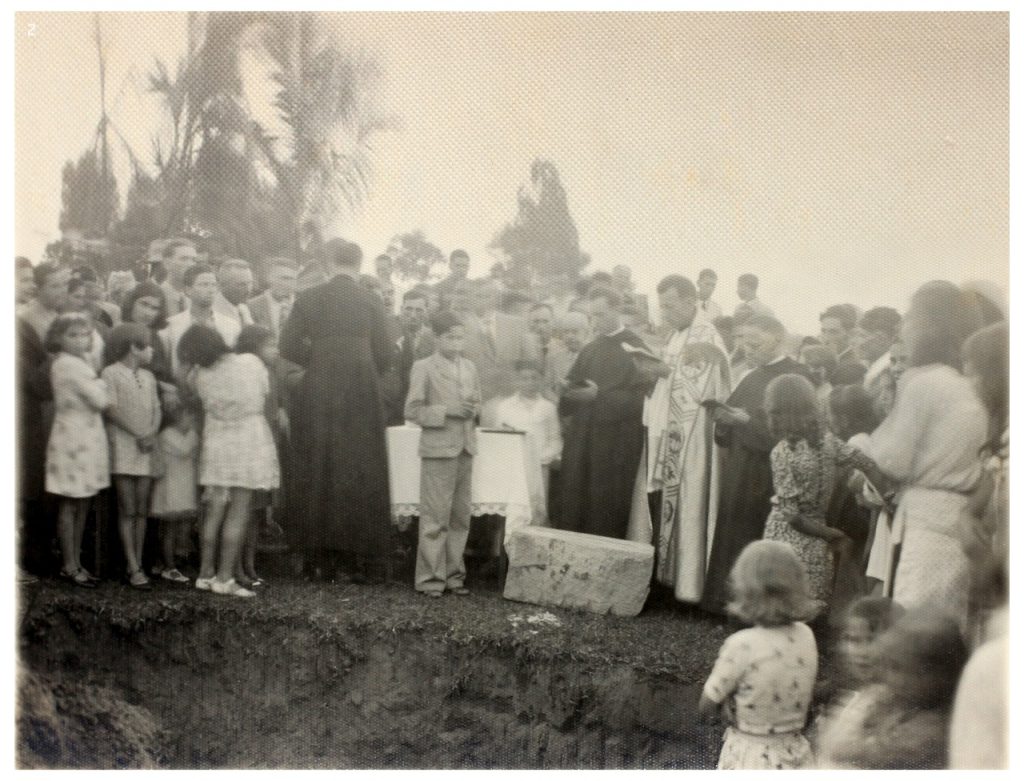 Lançamento da pedra fundamental da Igreja Matriz em 1940.